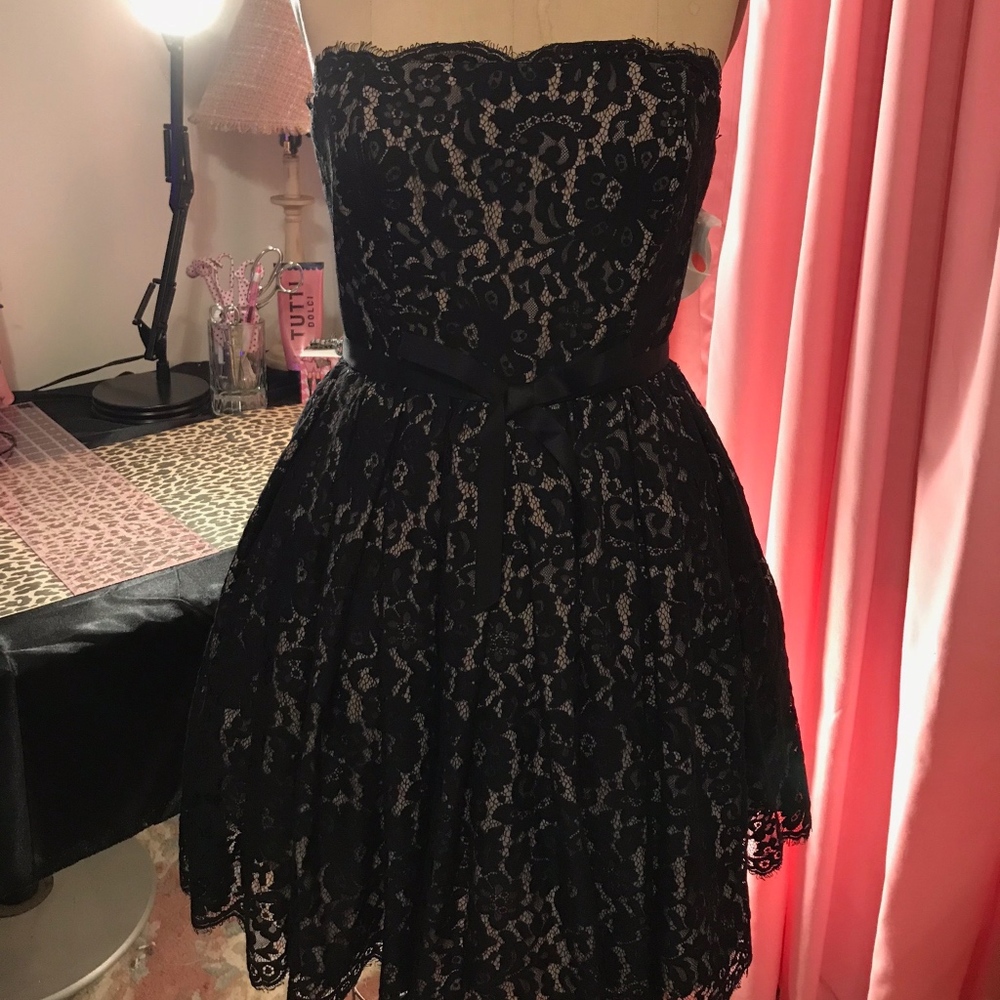 Neiman Marcus for Target Black and Tan Lace Dress